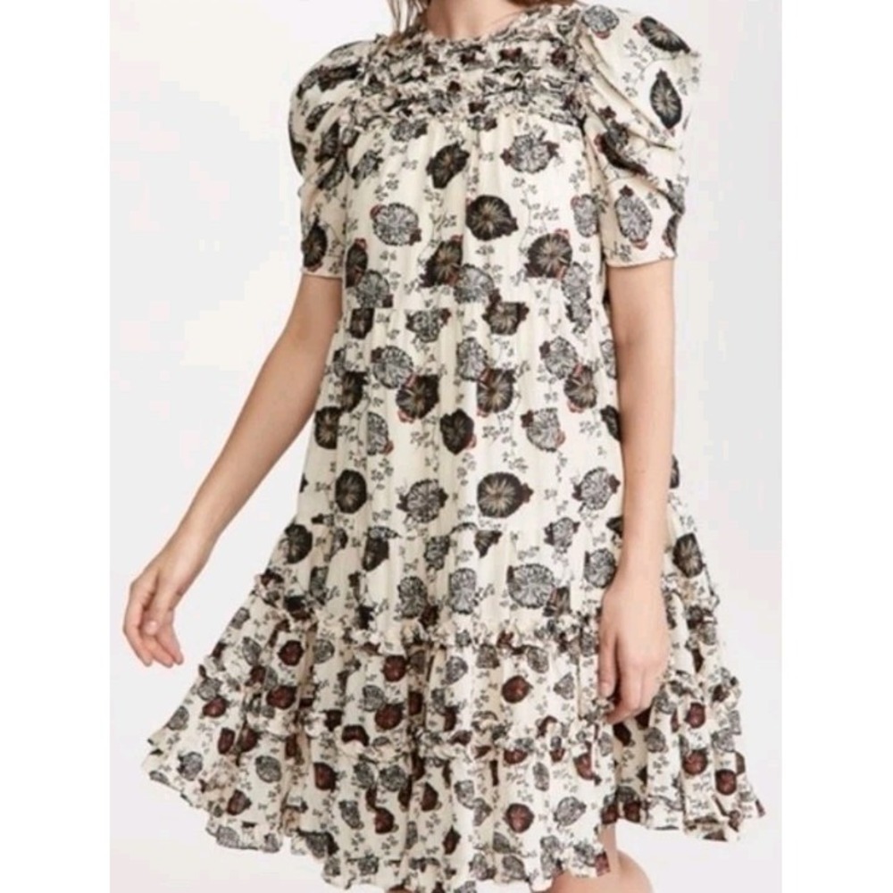 Ulla Johnson Cassian Dress Gardenia Floral Size 14 Knee Length